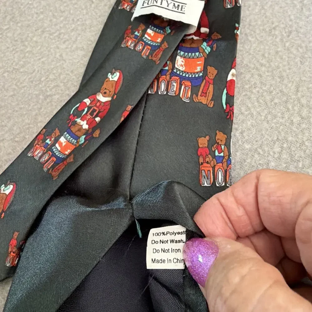 Ties 2 Neckties Christmas Holiday Santa Bear